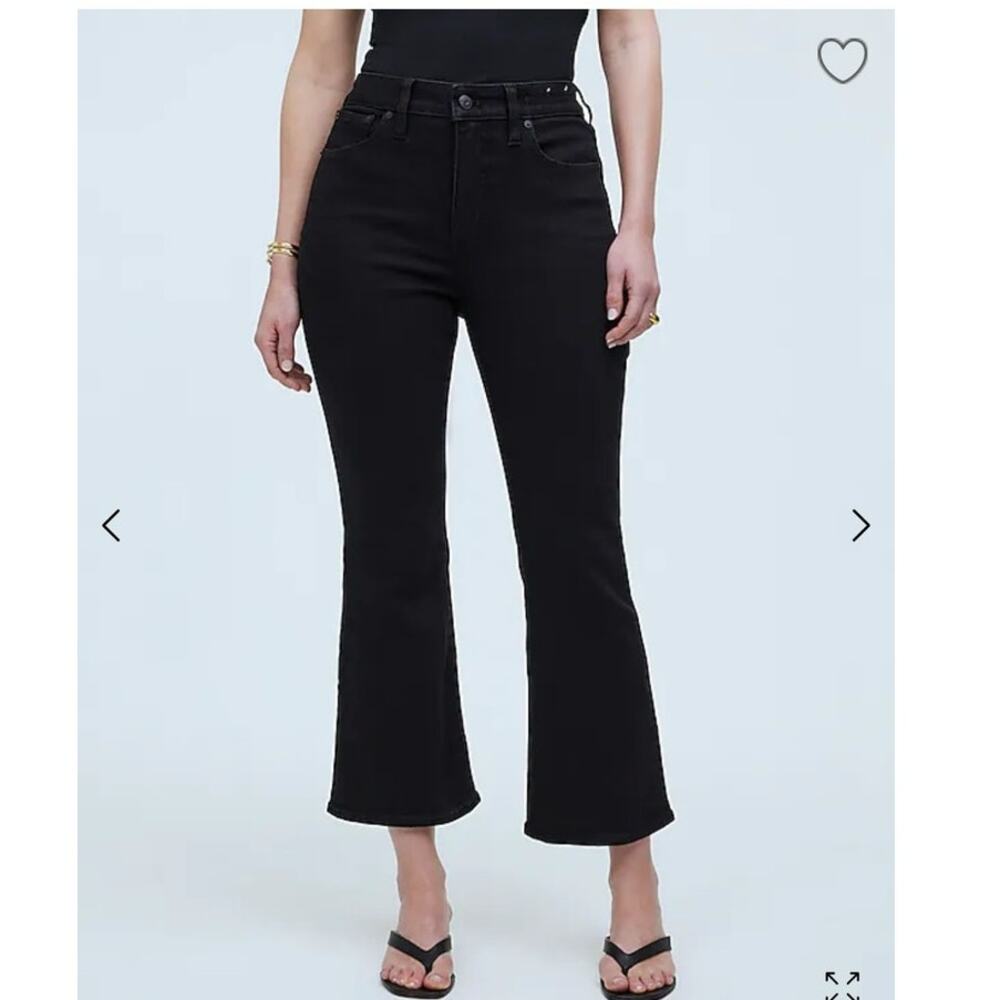 Madewell The Petite Curvy Kickout Crop Jean Black Size 33 Petite NWT